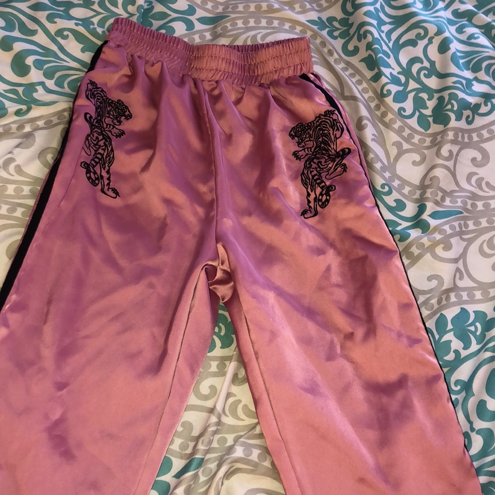 pink silky tiger sweatpants!